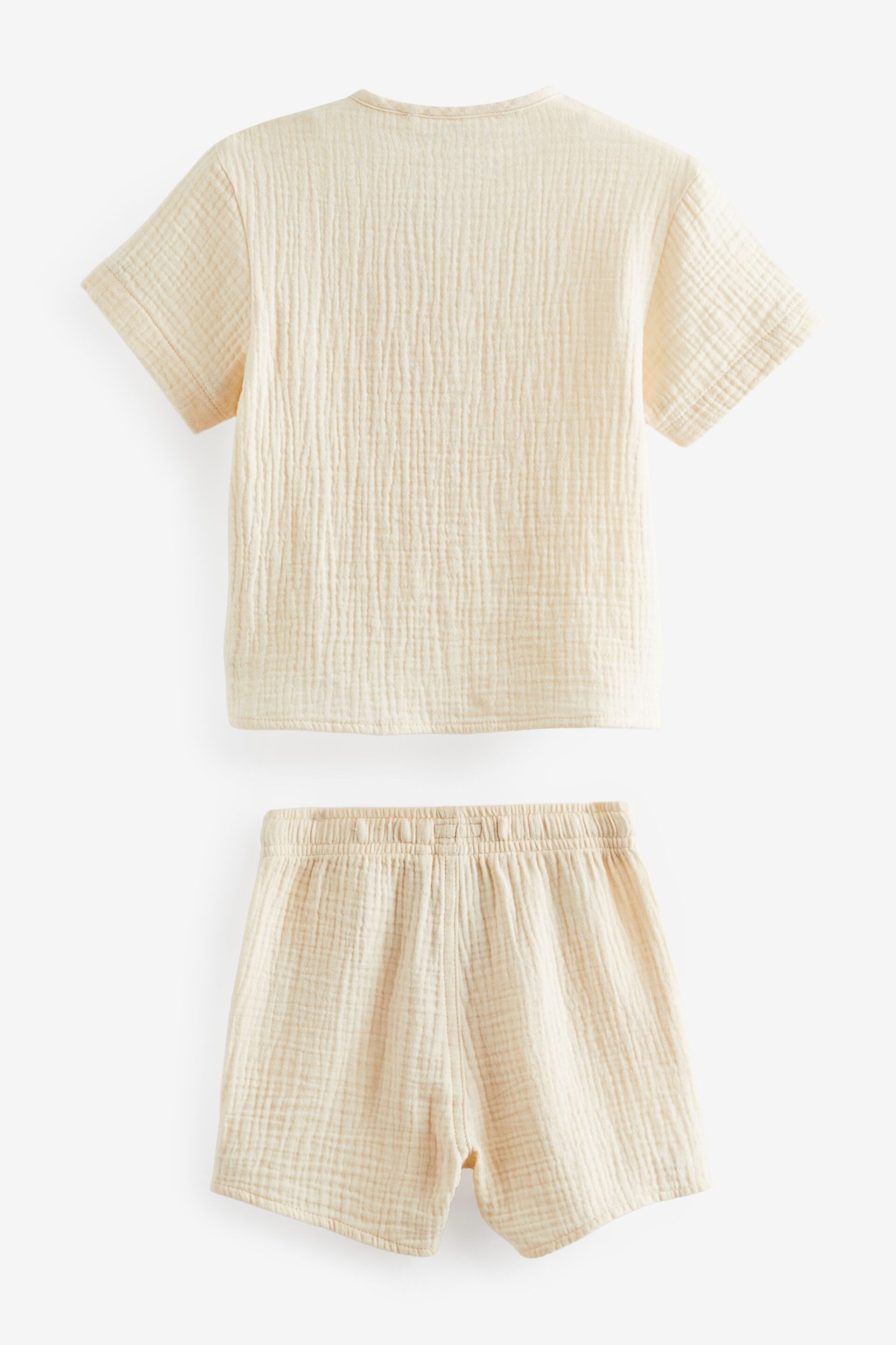 Neutral Short Sleeves Shirt And Short Set (3mths-7yrs) - Image 2 of 3