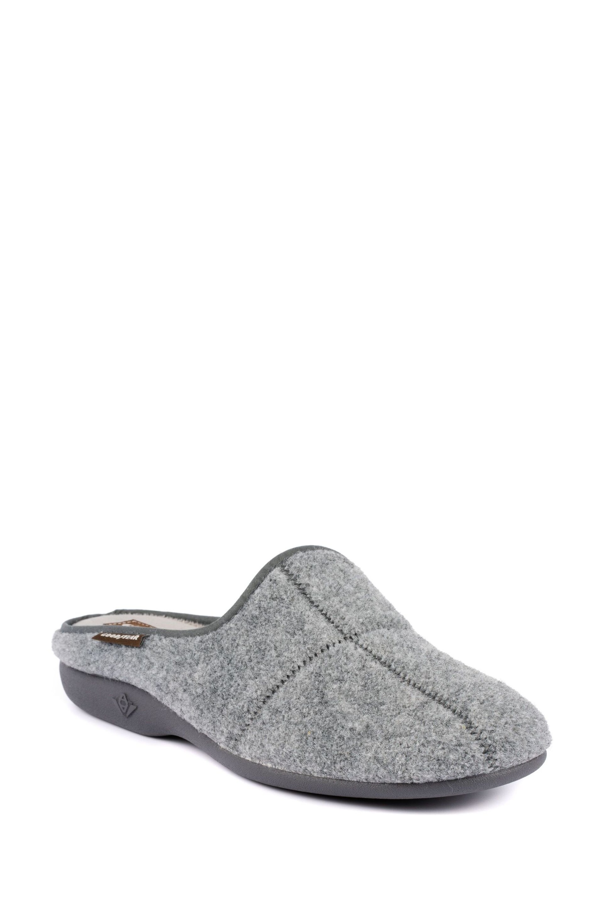 Goodyear Grey Fiasco Grey Mule Slippers - Image 3 of 6