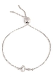 Lauren Ralph Lauren Sterling Silver Crystal Key Slider Bracelet - Image 1 of 4