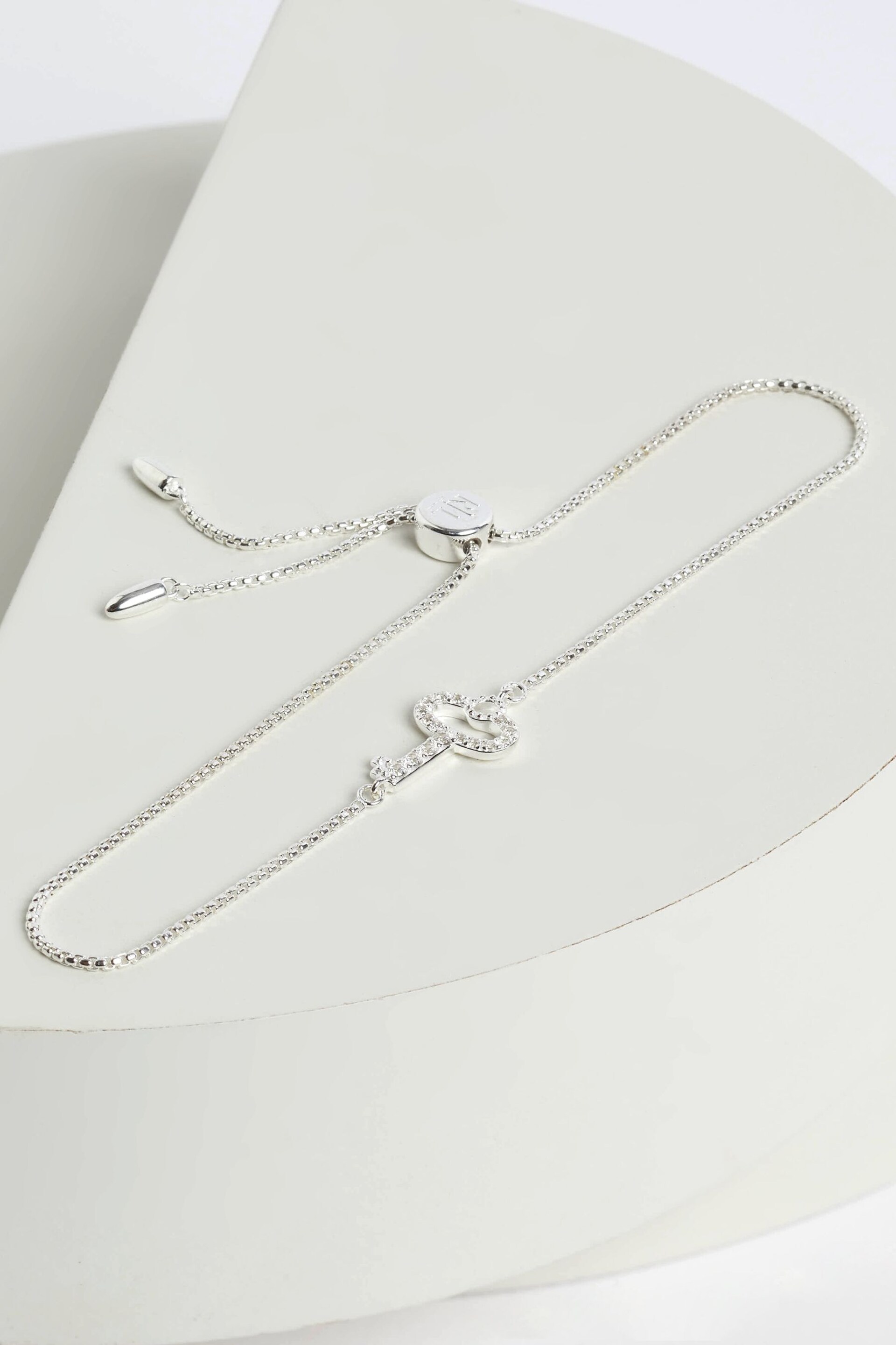 Lauren Ralph Lauren Sterling Silver Crystal Key Slider Bracelet - Image 2 of 4