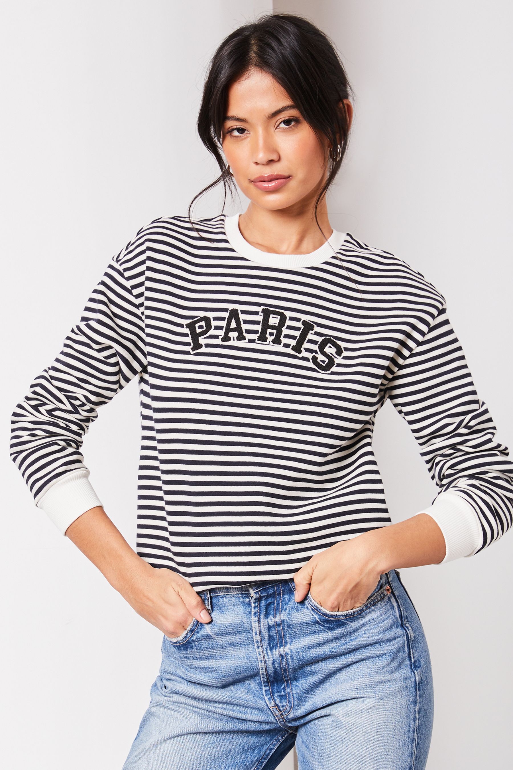 Buy Lipsy Black White Round Neck Sweatshirt from Next Luxembourg