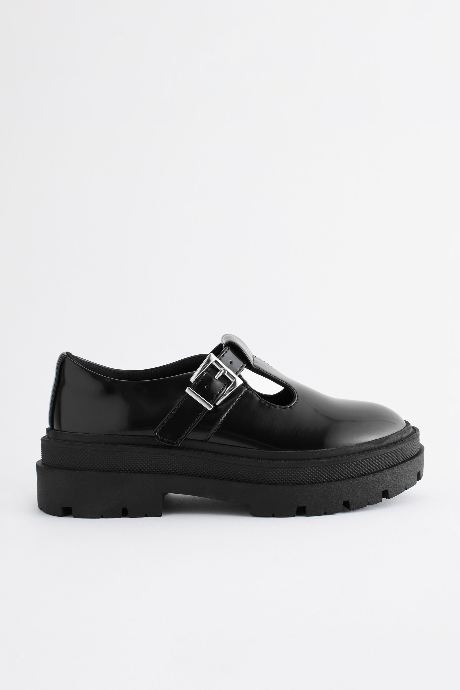 Girls black t bar shoes sales