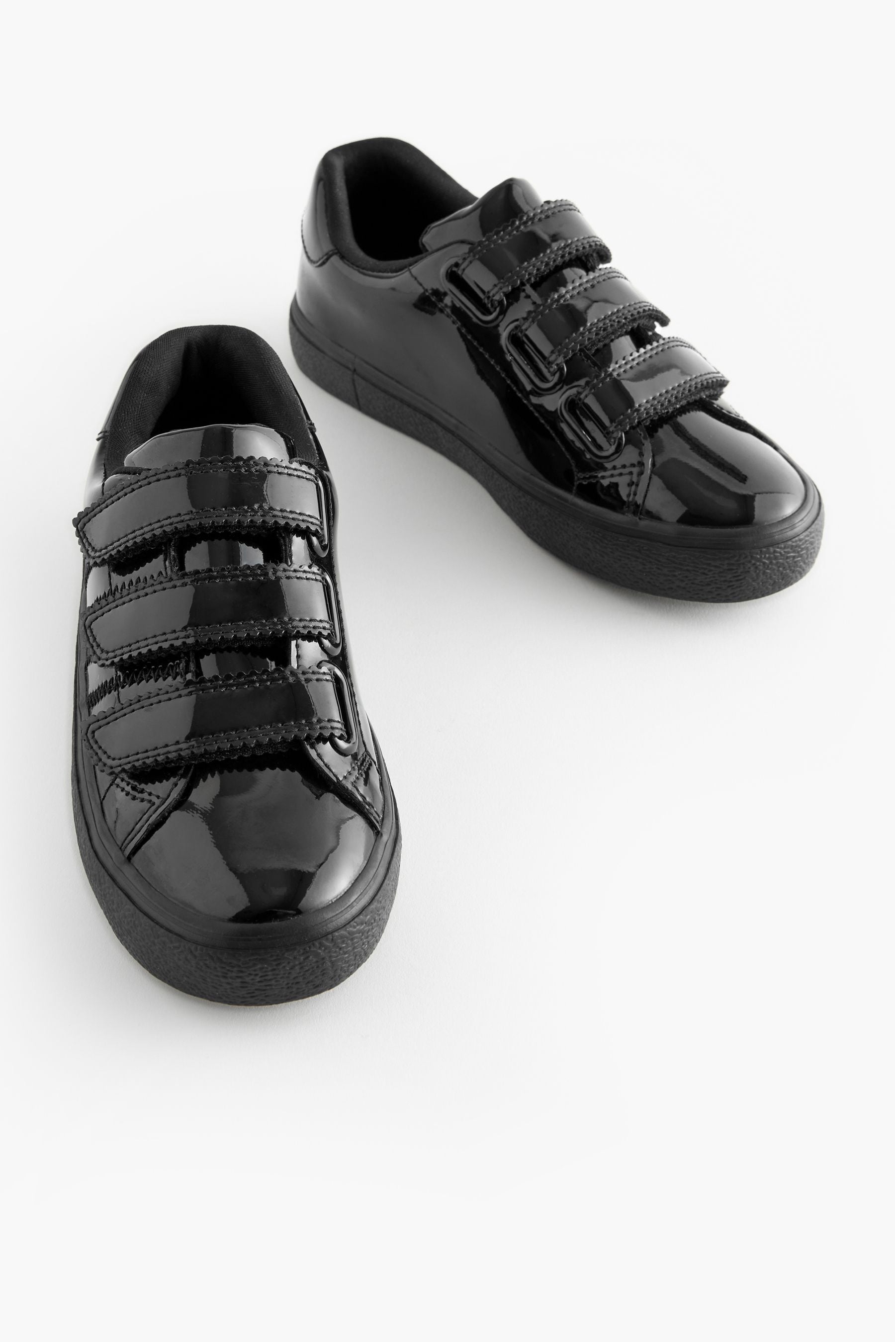 Girls black patent trainers on sale