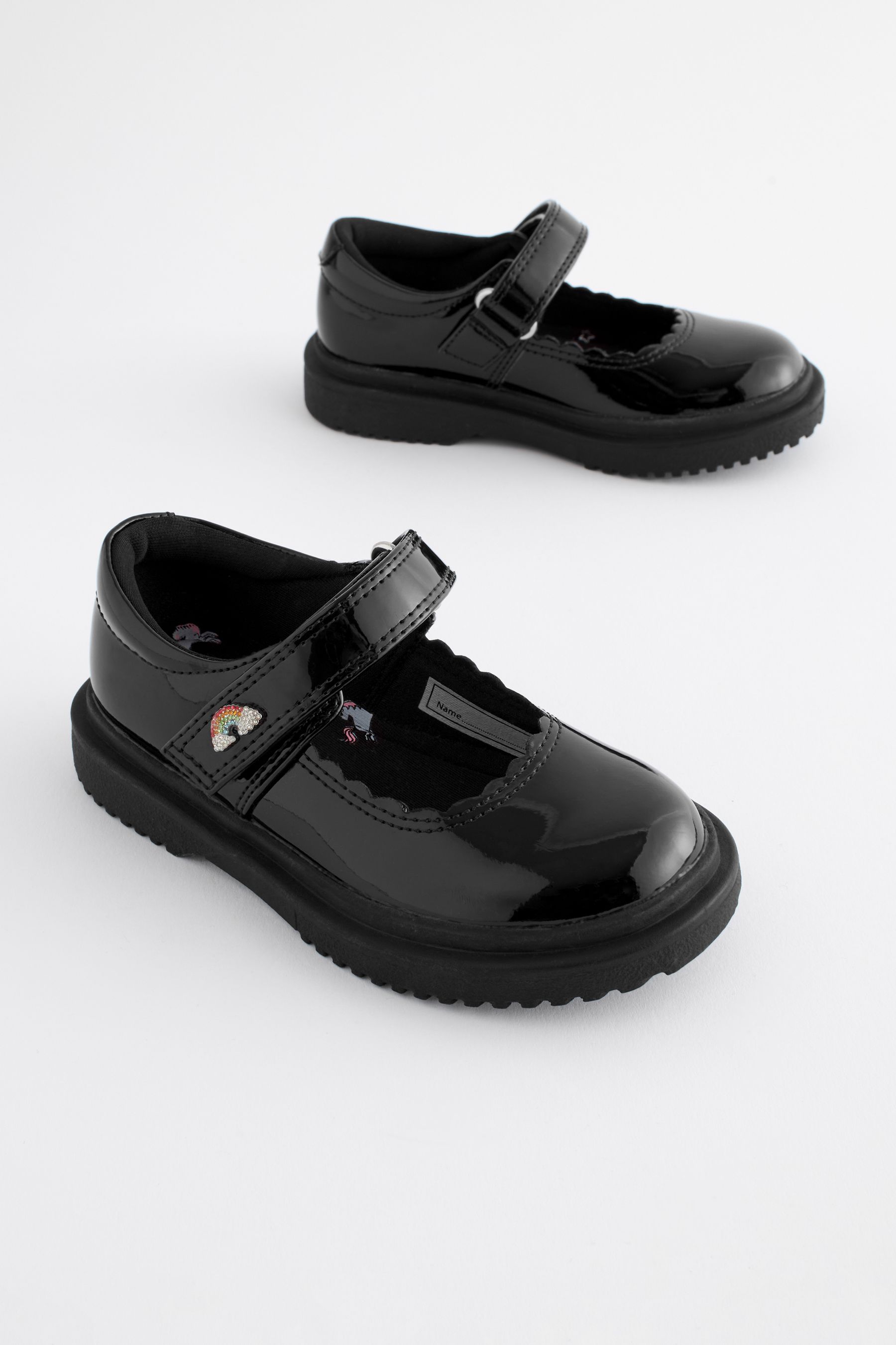 Buy Black Patent Rainbow Chunky Mary Jane School Shoes from the Next UK online shop