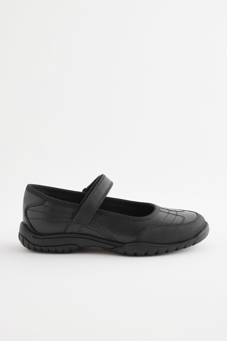 Matt Black Leather Mary Jane School Shoes - Image 1 of 6