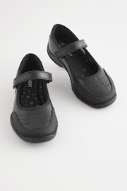 Matt Black Leather Mary Jane School Shoes - Image 2 of 6