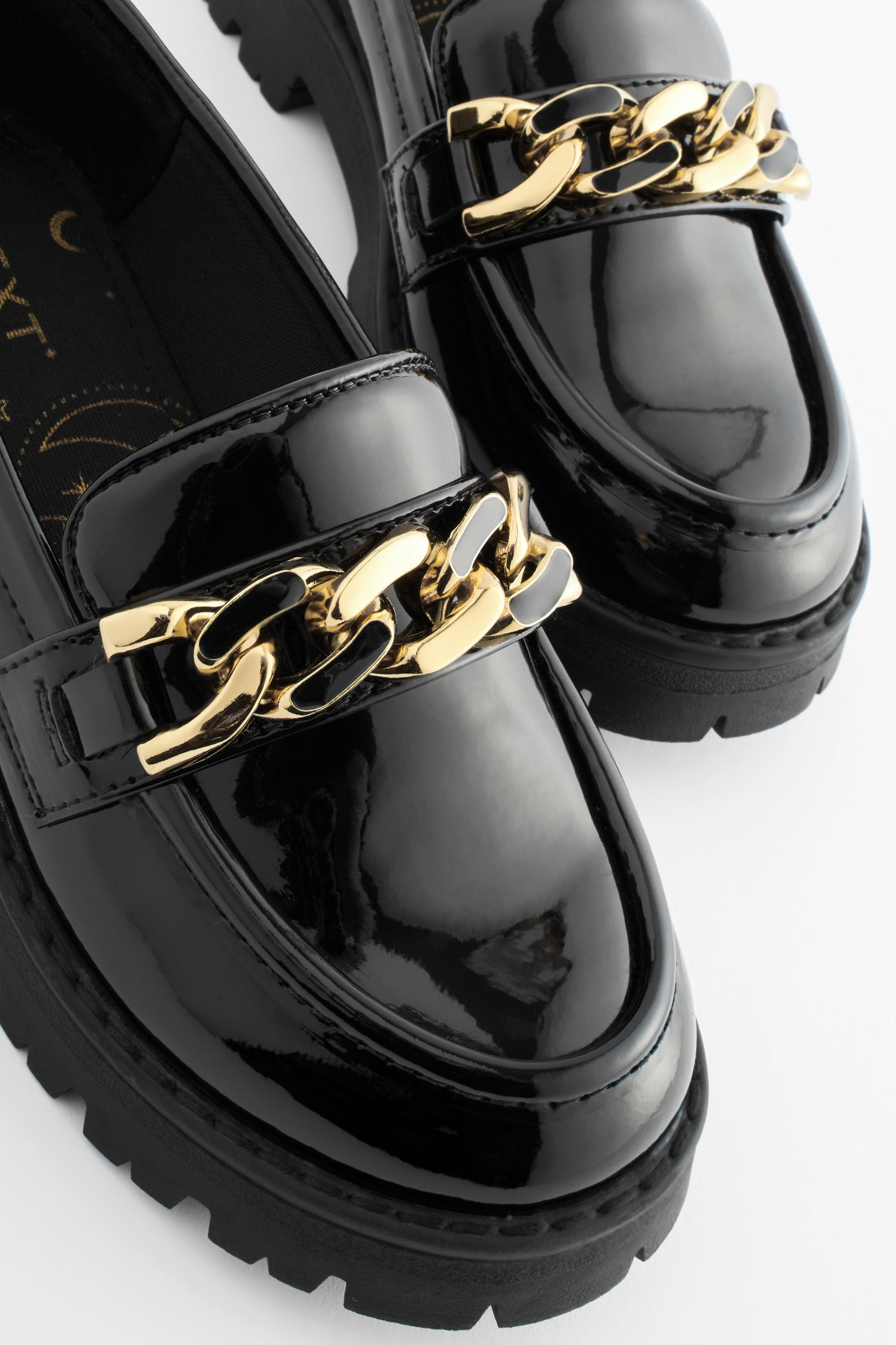 Black chain loafers on sale