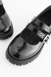 Black Patent Chunky Double Buckle Mary Jane School Shoes - Image 7 of 8