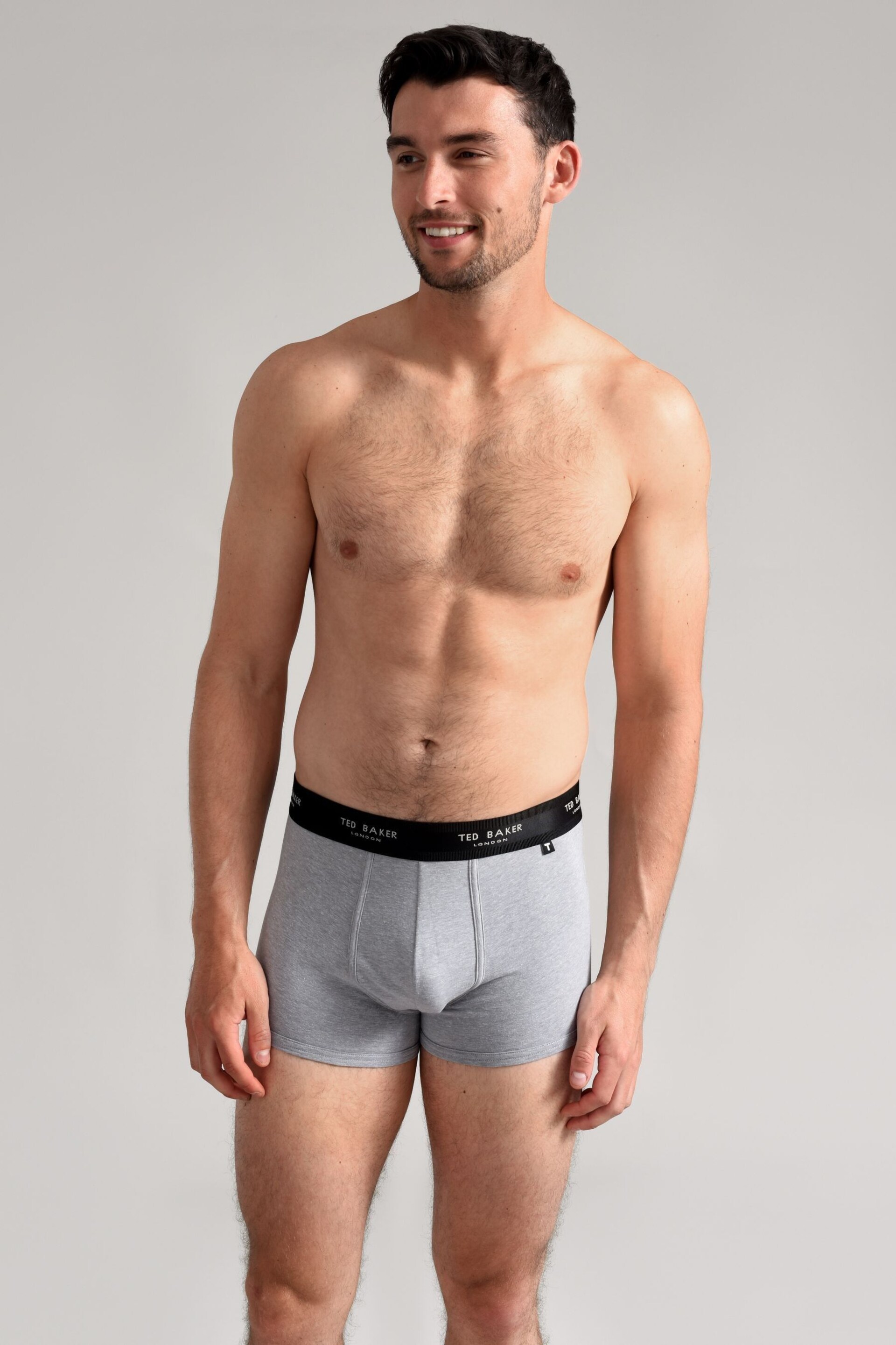 Ted Baker Dark Black Cotton Trunks 3 Pack - Image 8 of 8