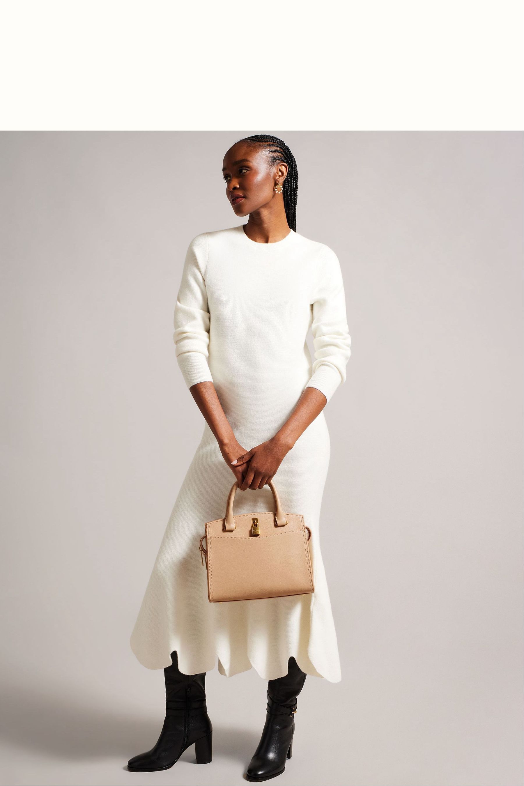 Buy Ted Baker Medium Myfair Tan Padlock Green Bag from Next Luxembourg