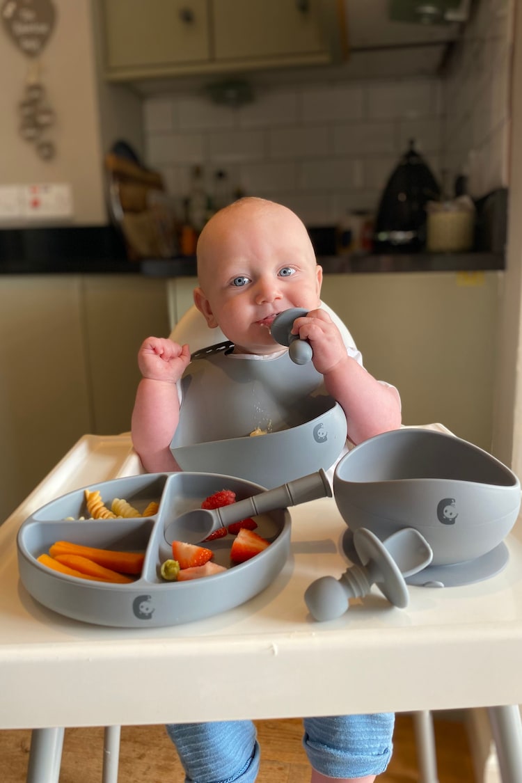 Cheeky Chompers Blue Silicone Baby Weaning Gift Set - Image 2 of 9