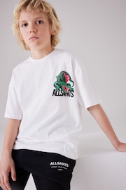 smALLSAINTS White/Gator Boys Graphic Oversized Crew T-Shirt - Image 3 of 8