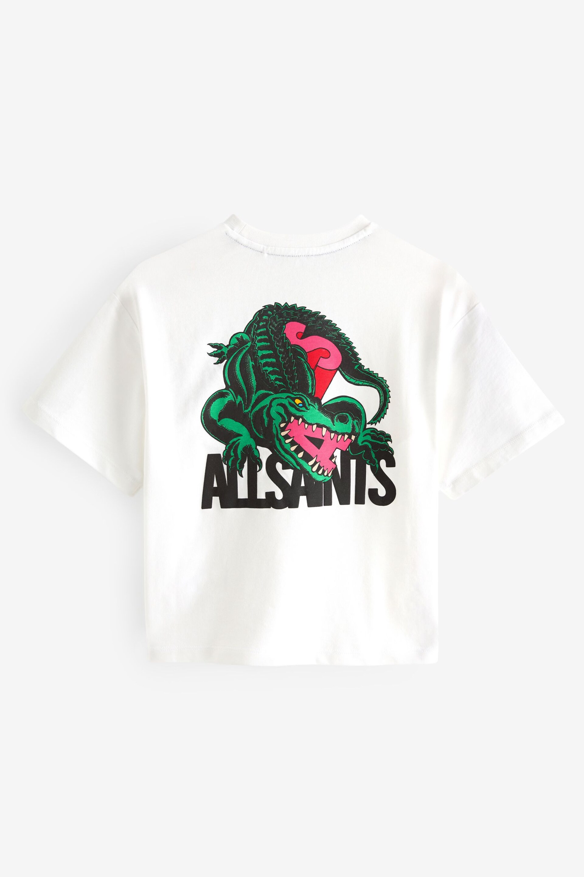 smALLSAINTS White/Gator Boys Graphic Oversized Crew T-Shirt - Image 6 of 8