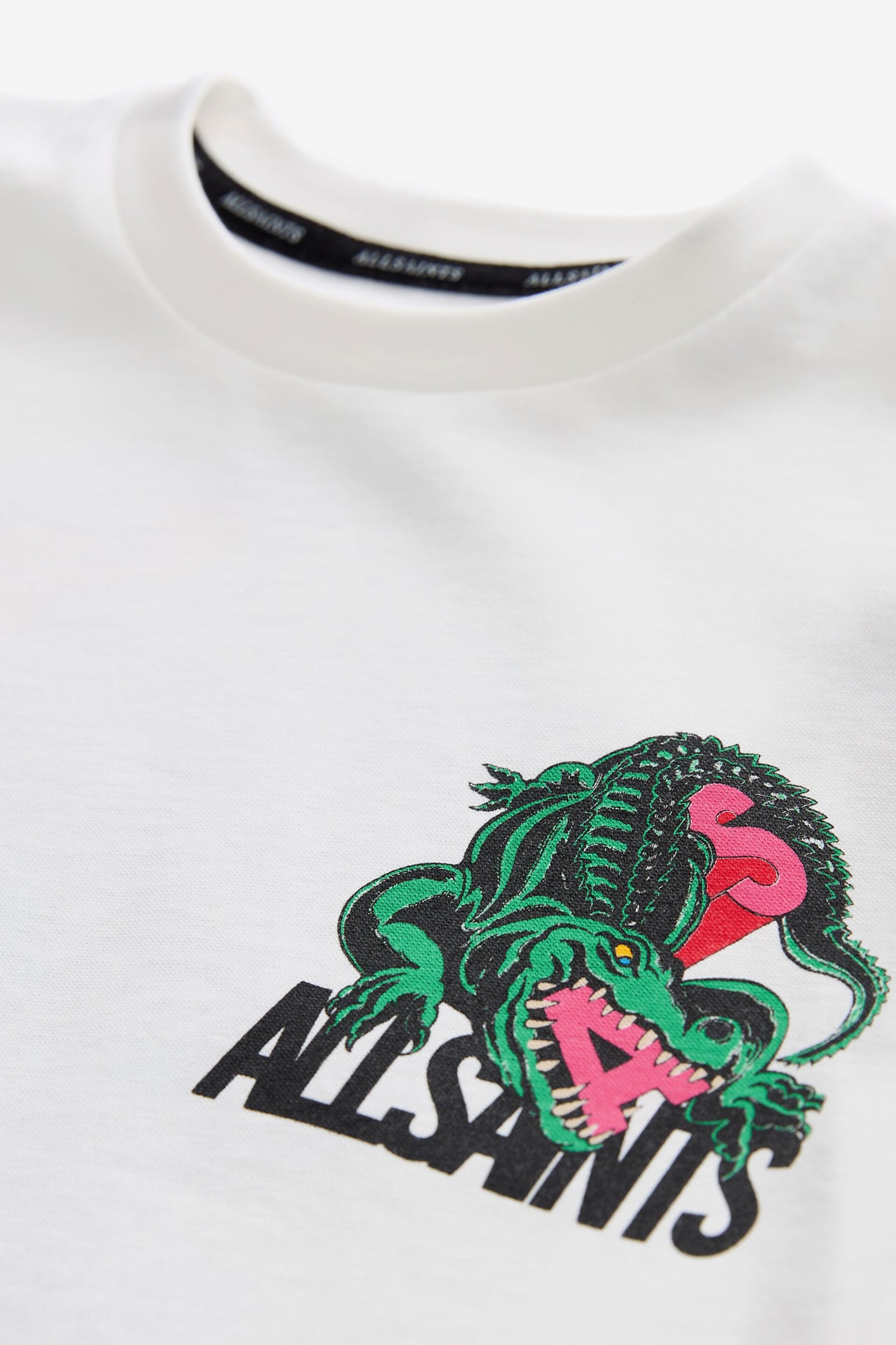 smALLSAINTS White/Gator Boys Graphic Oversized Crew T-Shirt - Image 7 of 8