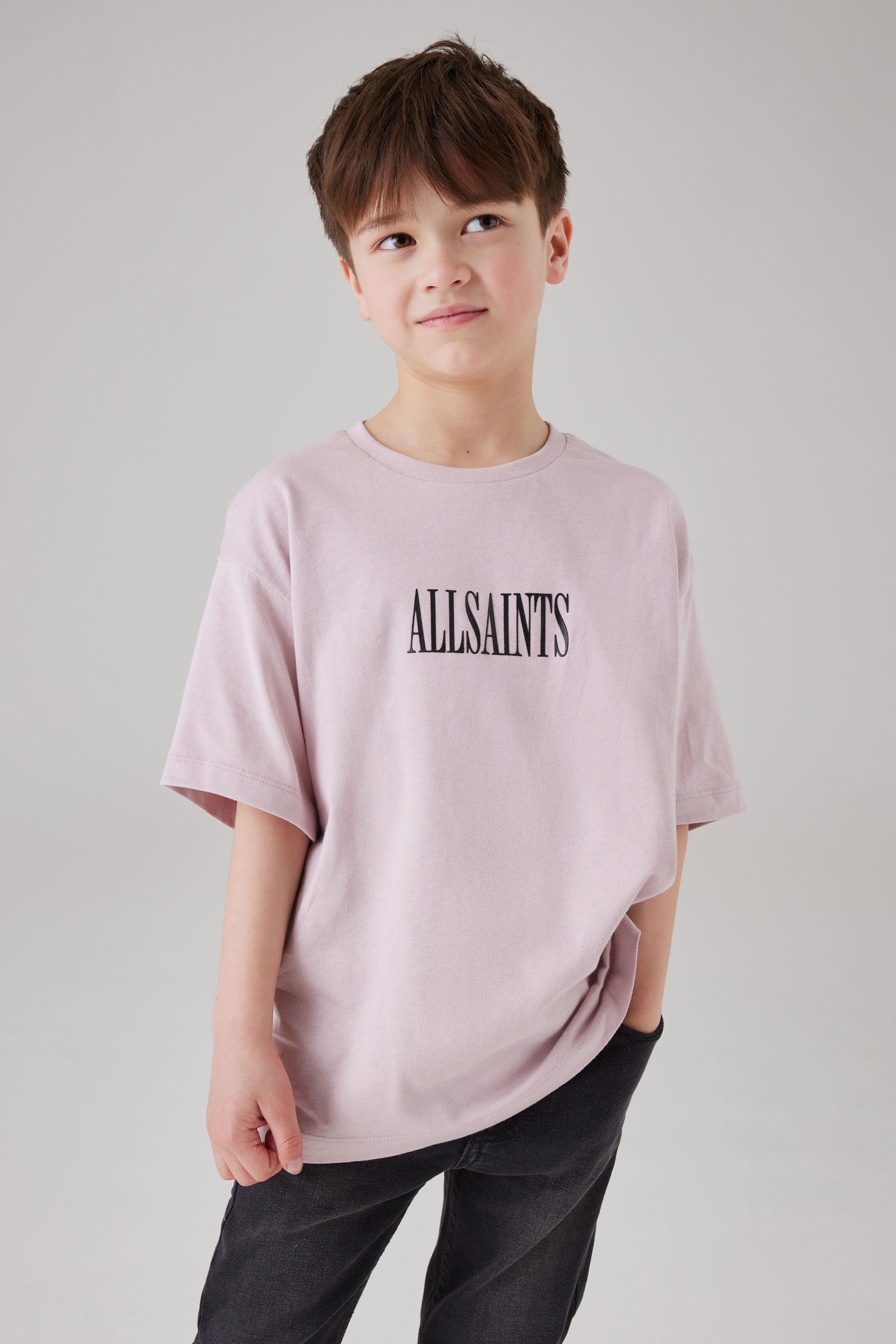 smALLSAINTS Pale Pink Beast Boys Oversized Graphic Crew 100 Cotton T Shirt