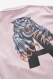 smALLSAINTS Pale Pink/Beast Boys Graphic Oversized Crew T-Shirt - Image 7 of 8