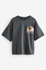 smALLSAINTS Charcoal Grey/Chroma Boys Graphic Oversized Crew T-Shirt - Image 4 of 5