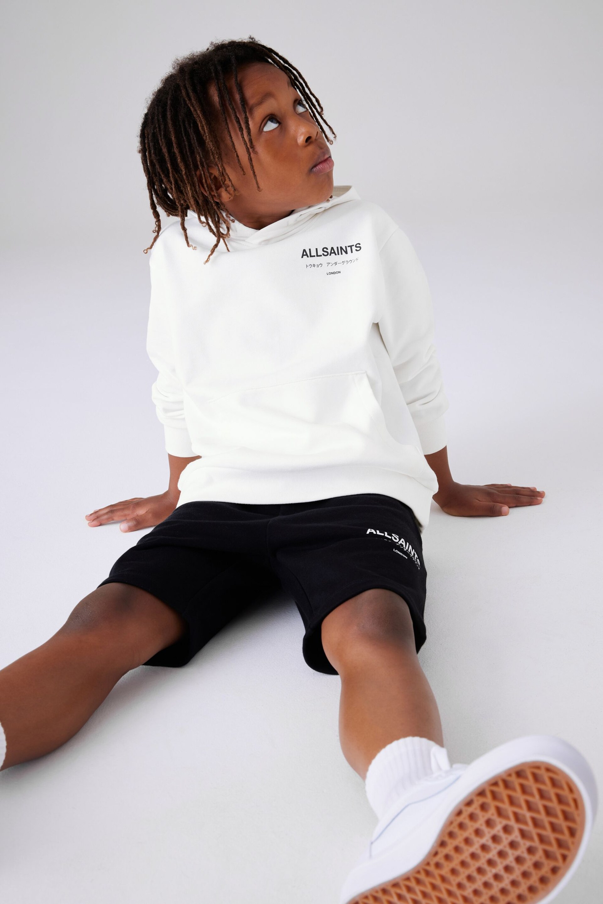 smALLSAINTS White Underground Oversized Pullover Hoodie - Image 3 of 6