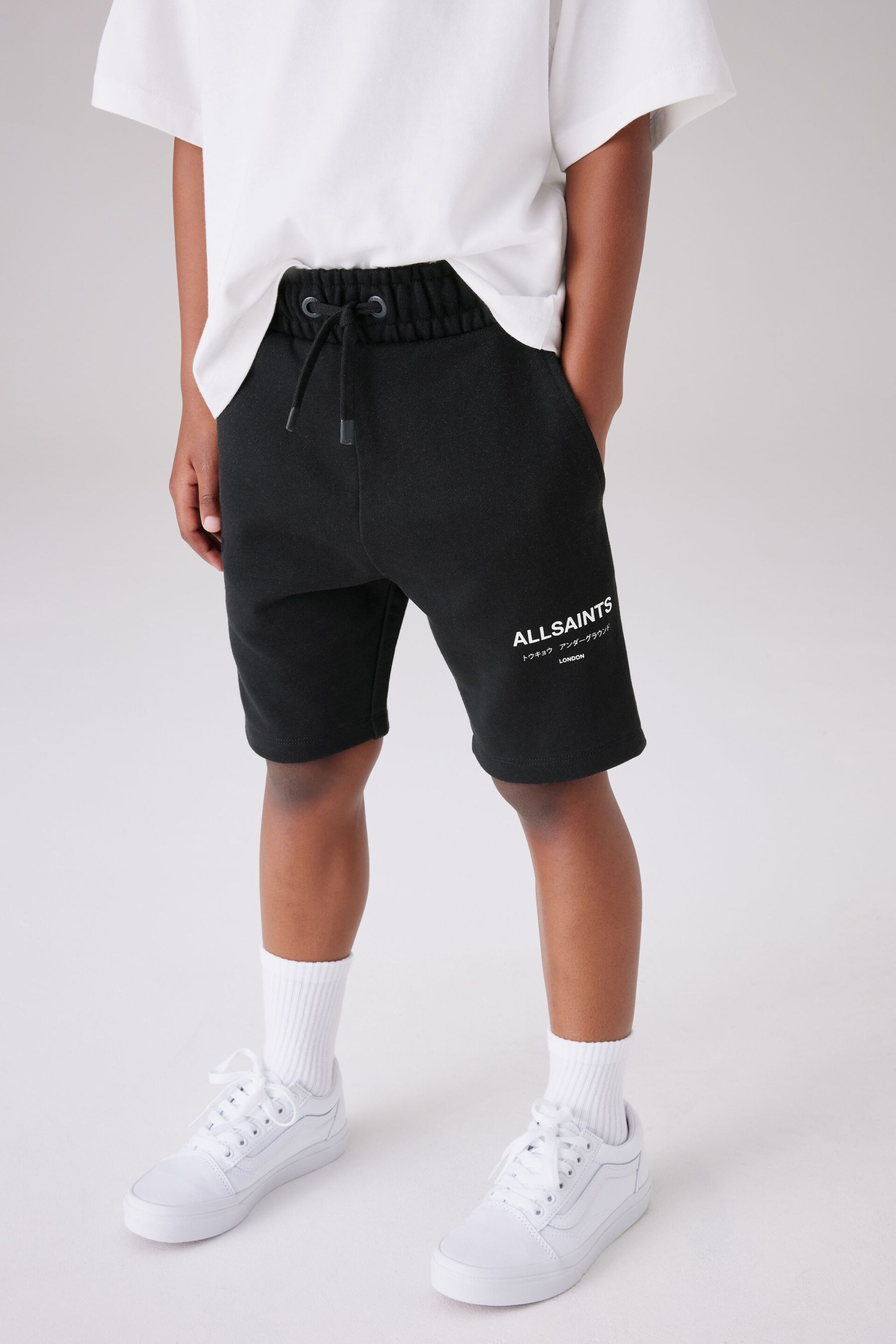 smALLSAINTS Black Underground Sweat Shorts - Image 1 of 7