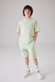 smALLSAINTS Light Green Boys Tierra T-Shirt and Sweat Short Set - Image 1 of 8