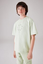 smALLSAINTS Light Green Boys Tierra T-Shirt and Sweat Short Set - Image 2 of 8