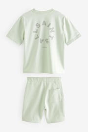 smALLSAINTS Light Green Boys Tierra T-Shirt and Sweat Short Set - Image 7 of 8