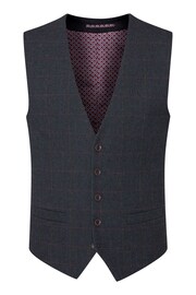 Skopes Aiken Navy Blue Check Suit Waistcoat - Image 3 of 4