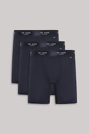 Ted Baker Blue Cotton Boxer Briefs 3 Pack - Image 1 of 2