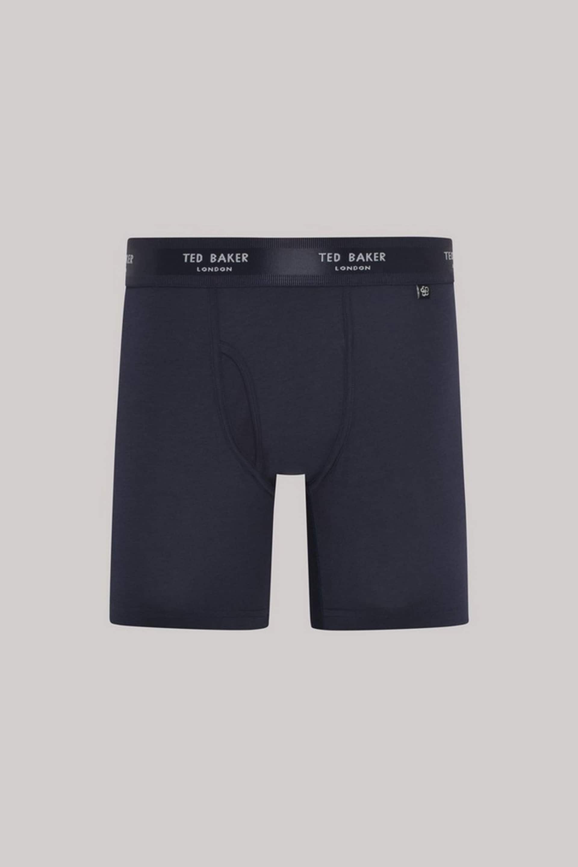 Ted Baker Blue Cotton Boxer Briefs 3 Pack - Image 2 of 2