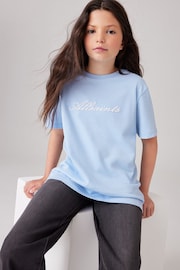 smALLSAINTS Light Blue Girls Graphic Oversized Crew T-Shirt - Image 2 of 7