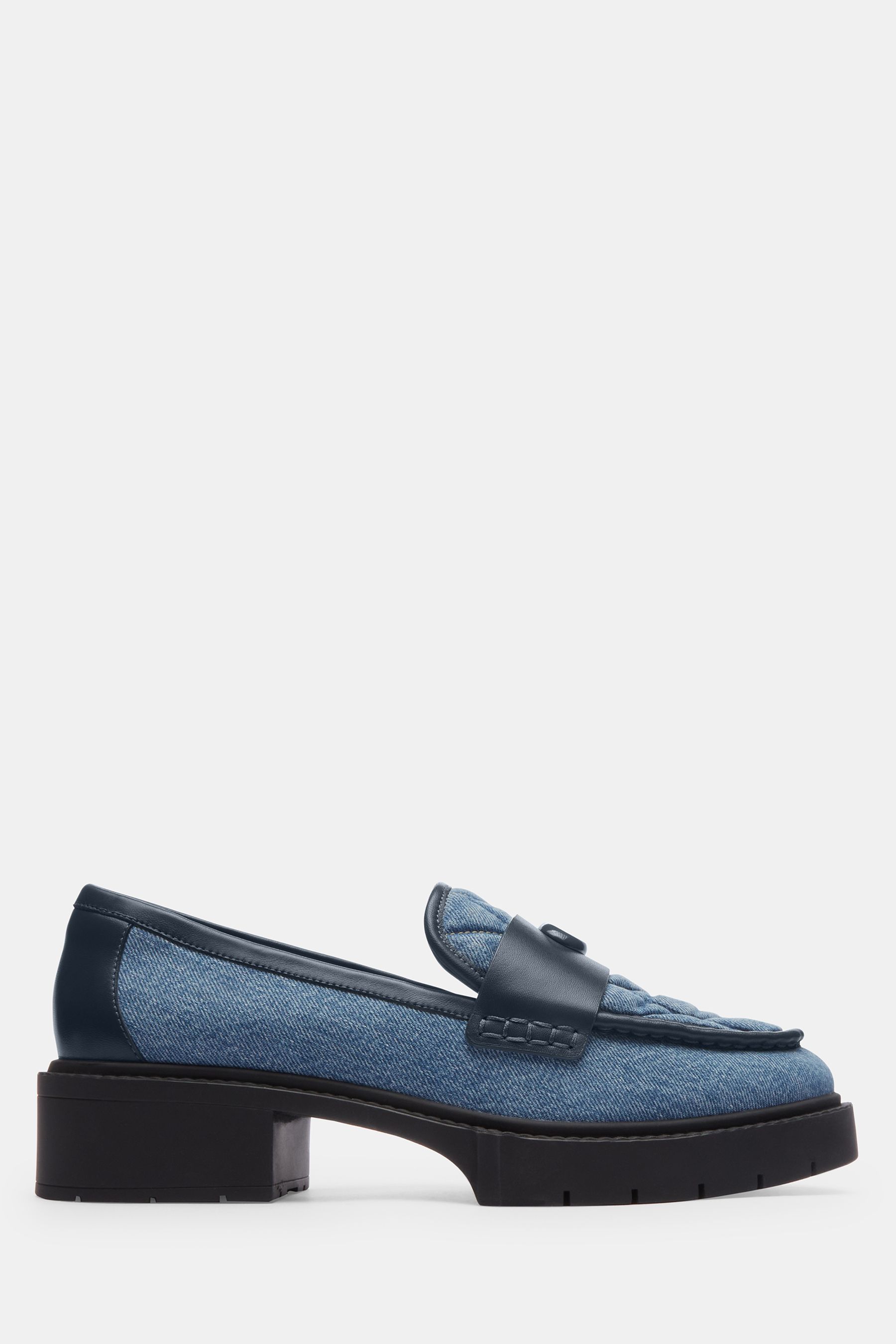 COACH Blue COACH Leather Chunky Loafers
