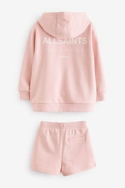 smALLSAINTS Light Pink Girls Underground Hoodie and Sweat Short Set - Image 8 of 10