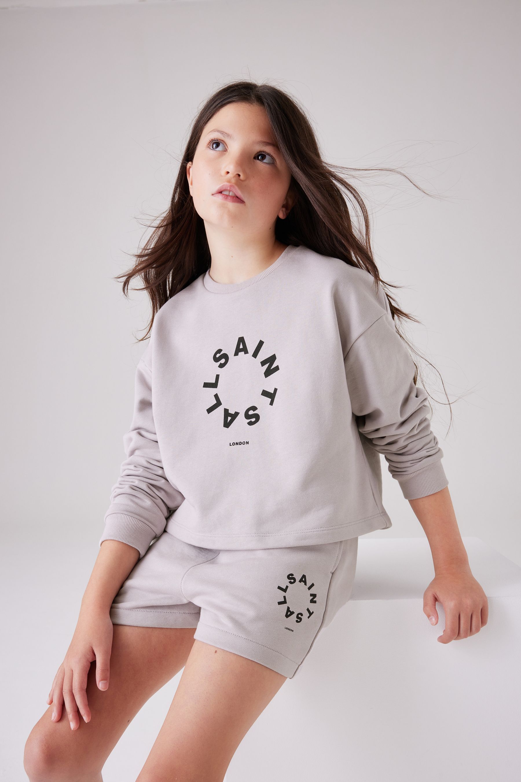 Sweat short and sweatshirt set on sale
