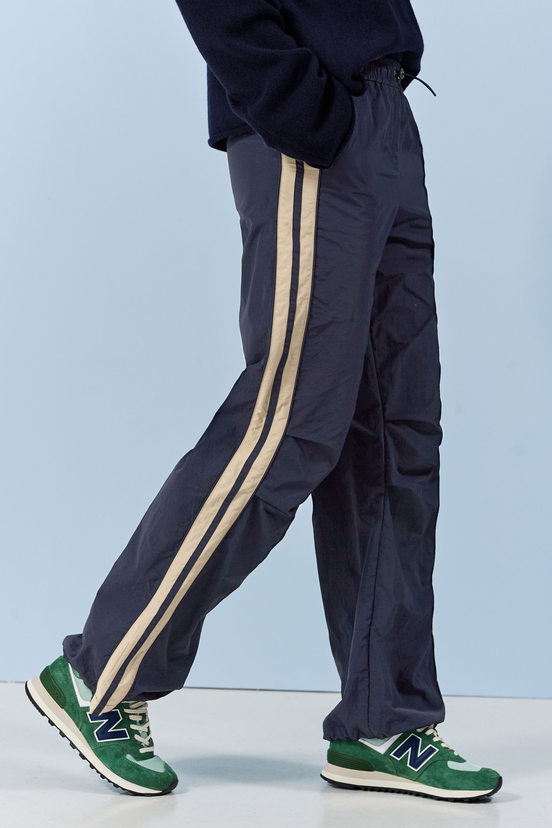 Buy Navy Camel Side Stripe Nylon Track Joggers from Next Ireland