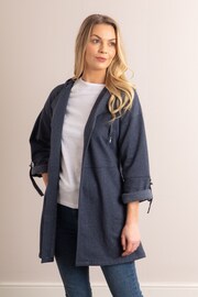 Lakeland Leather Blue Chloe Hooded Fleece Jersey Jacket - Image 1 of 11