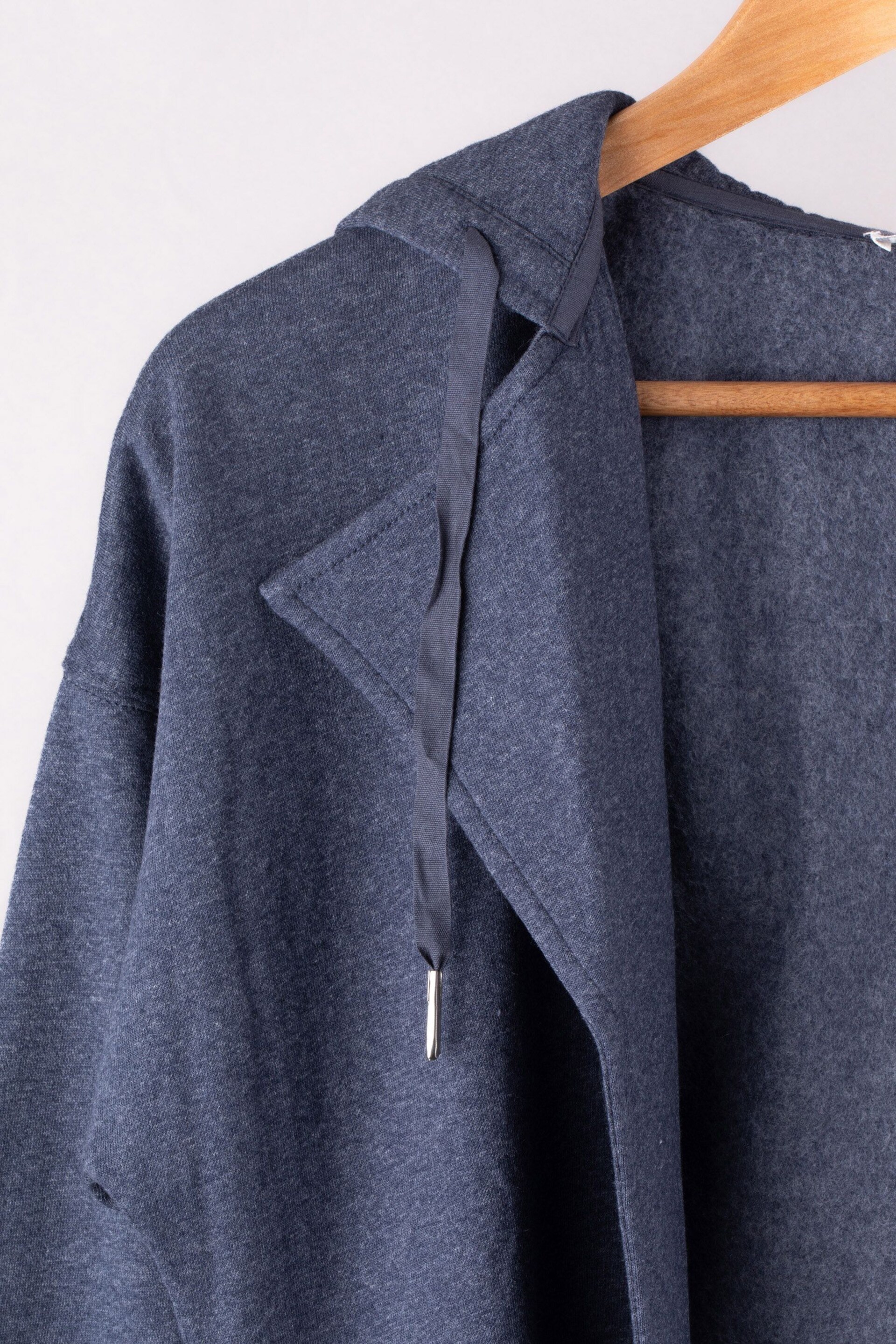 Lakeland Leather Blue Chloe Hooded Fleece Jersey Jacket - Image 10 of 11