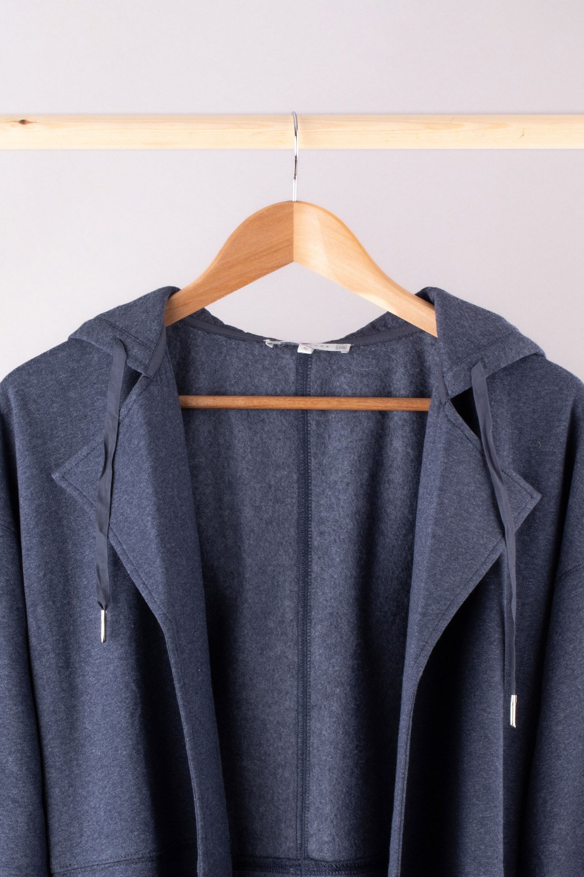 Lakeland Leather Blue Chloe Hooded Fleece Jersey Jacket - Image 9 of 11