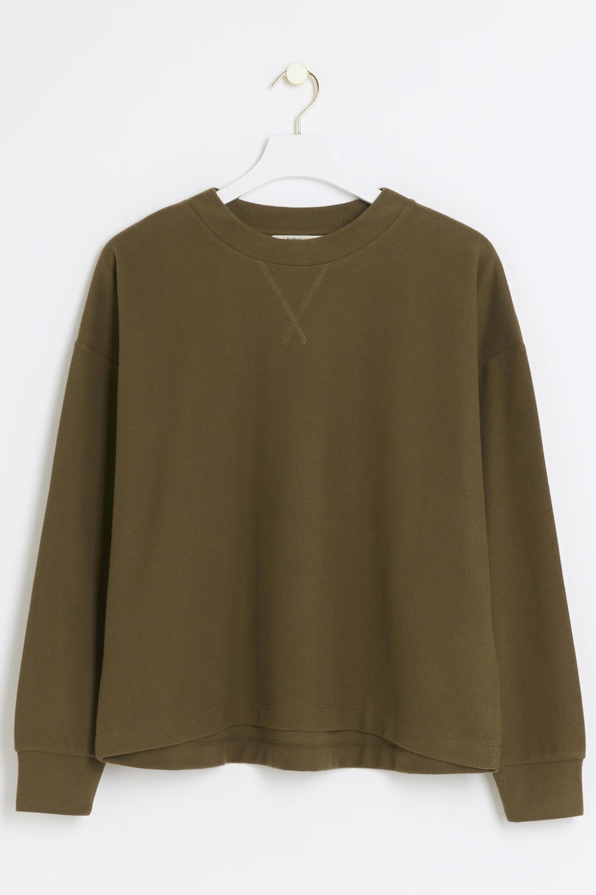 River Island Green Long Sleeve Cosy Sweat Top - Image 4 of 5