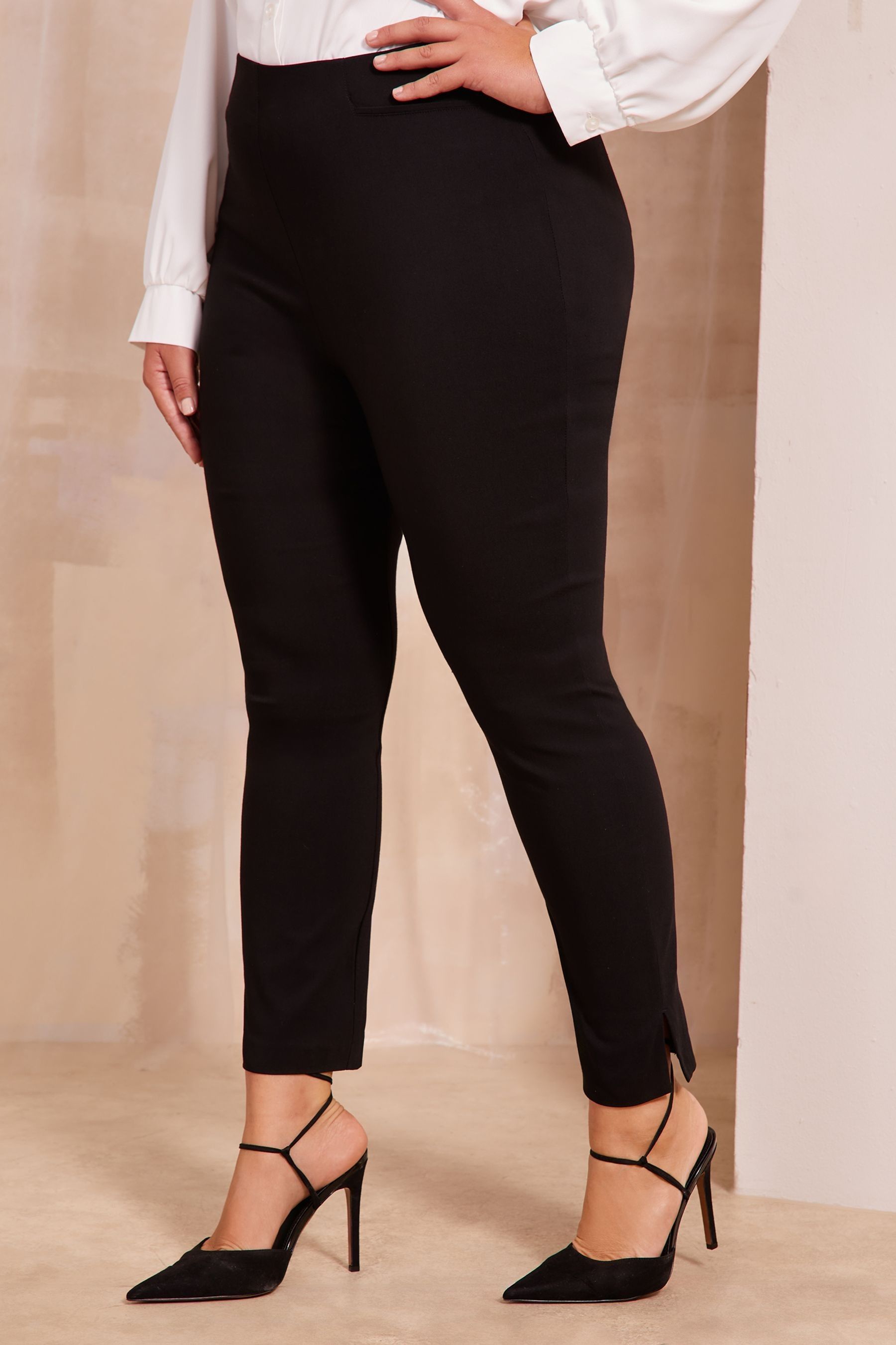 Buy Friends Like These Black Curve Sculpting Stretch Trousers from Next Canada