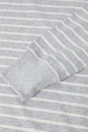 Polarn O. Pyret Grey Organic Cotton Striped Top - Image 2 of 2