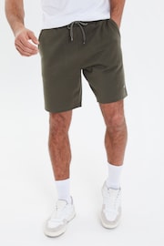 Threadbare Khaki Basic Fleece Shorts - Image 1 of 4