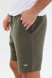 Threadbare Khaki Basic Fleece Shorts - Image 4 of 4