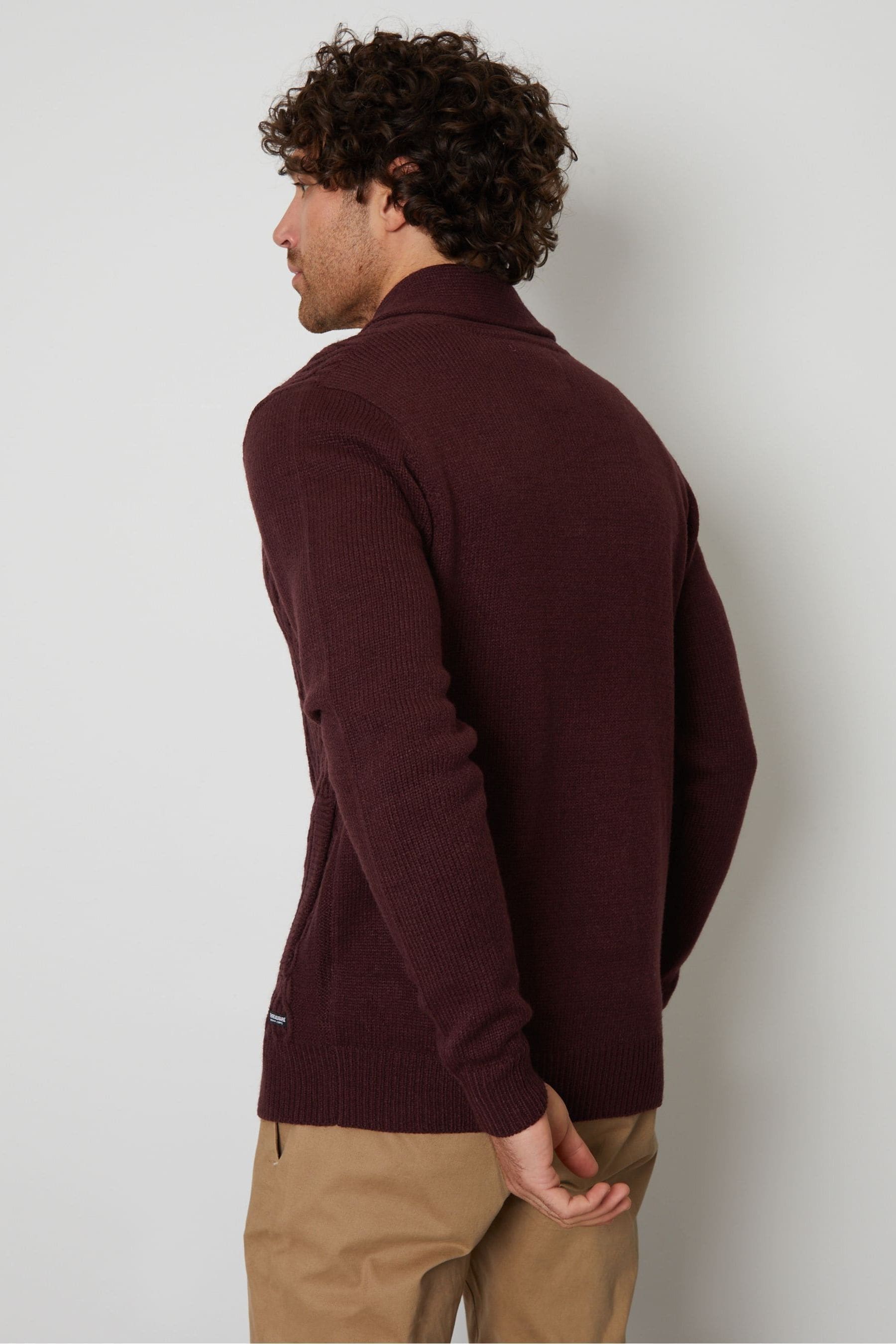 Buy Threadbare Red Cable Knit Shawl Collar Cardigan from the Next UK online shop