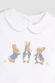 JoJo Maman Bébé White 2-Piece Peter Rabbit Embroidered Bodysuit & Shorts Set - Image 4 of 4