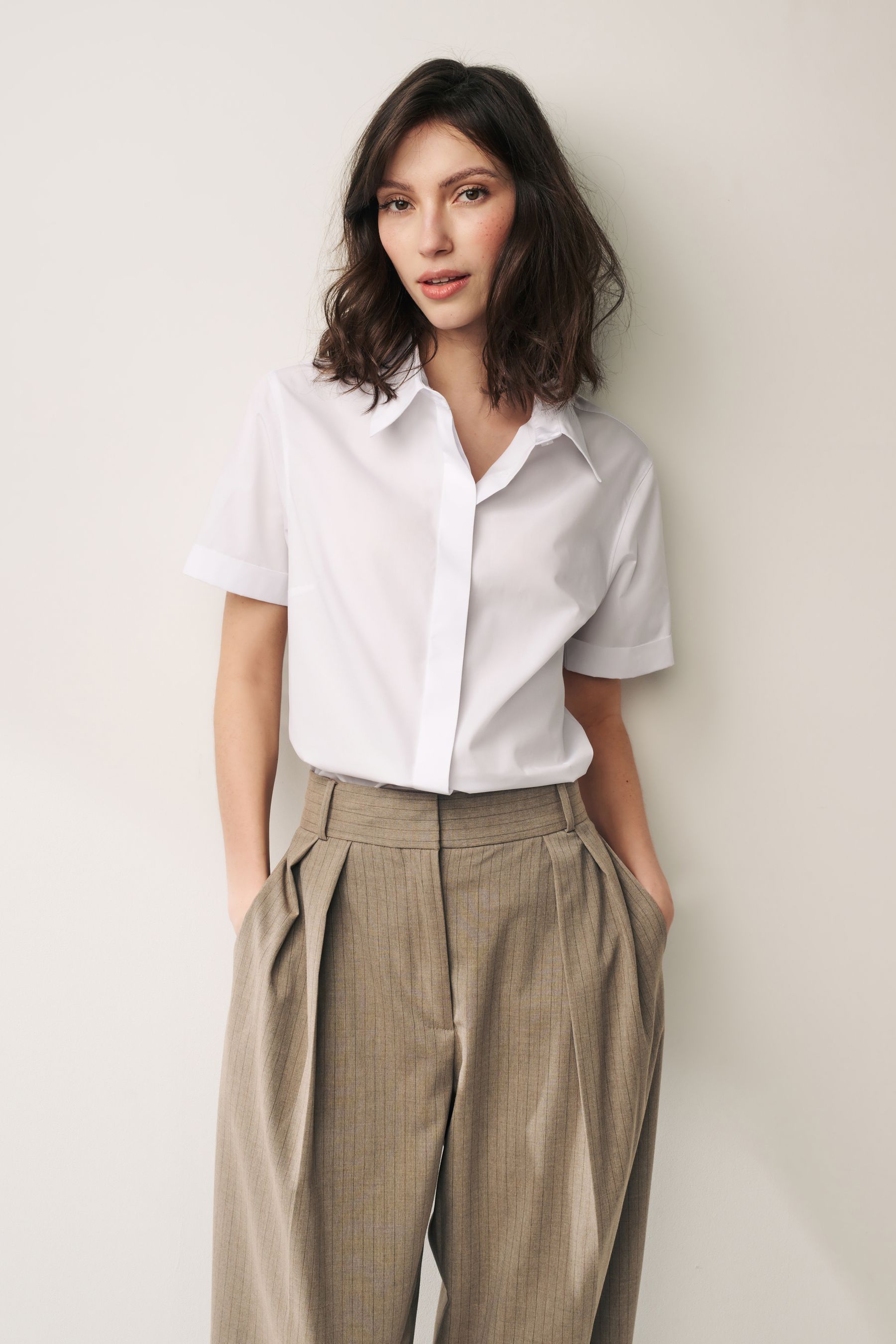 Womens white dress shirt short sleeve cheap