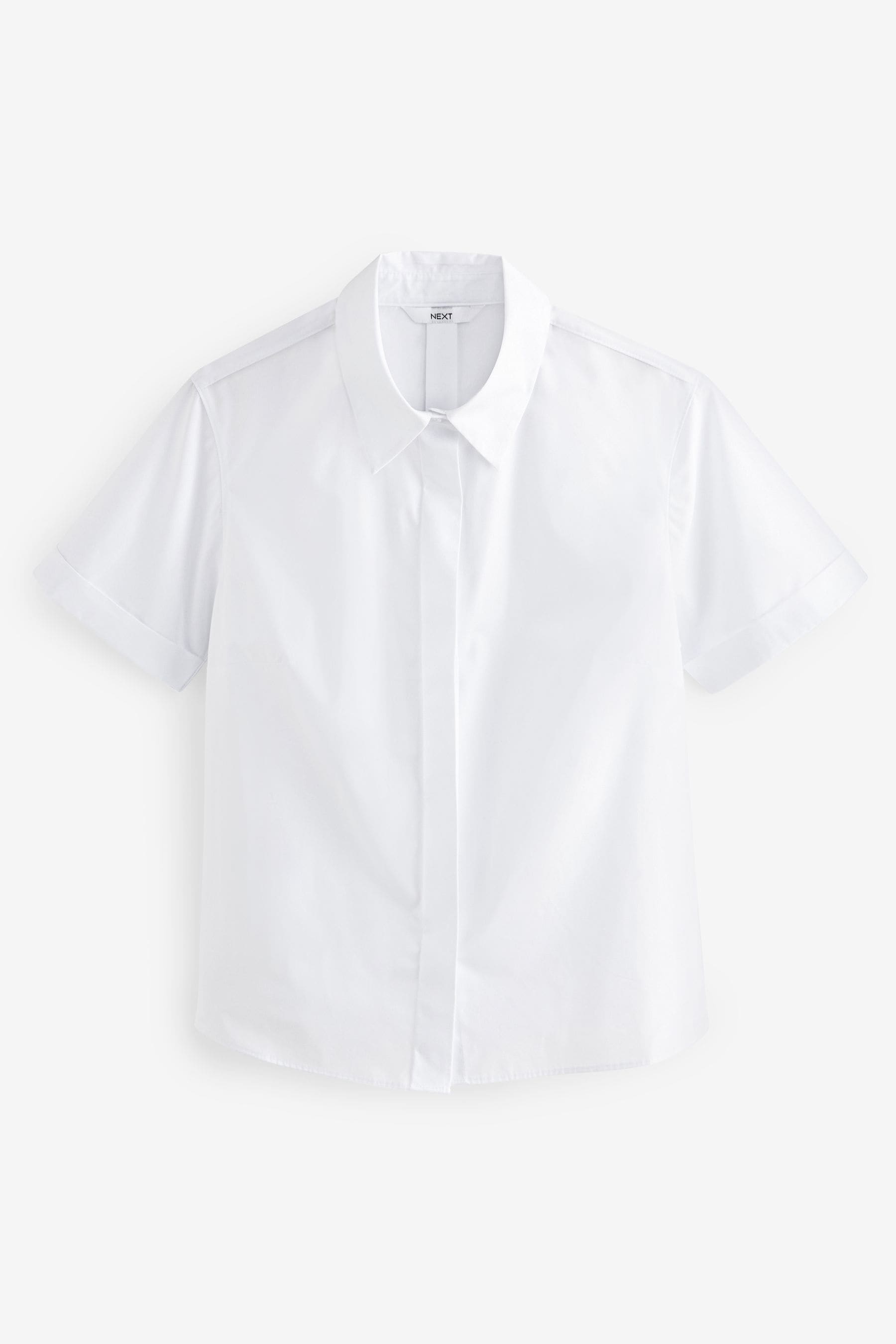 White Short Sleeve Collared Shirt