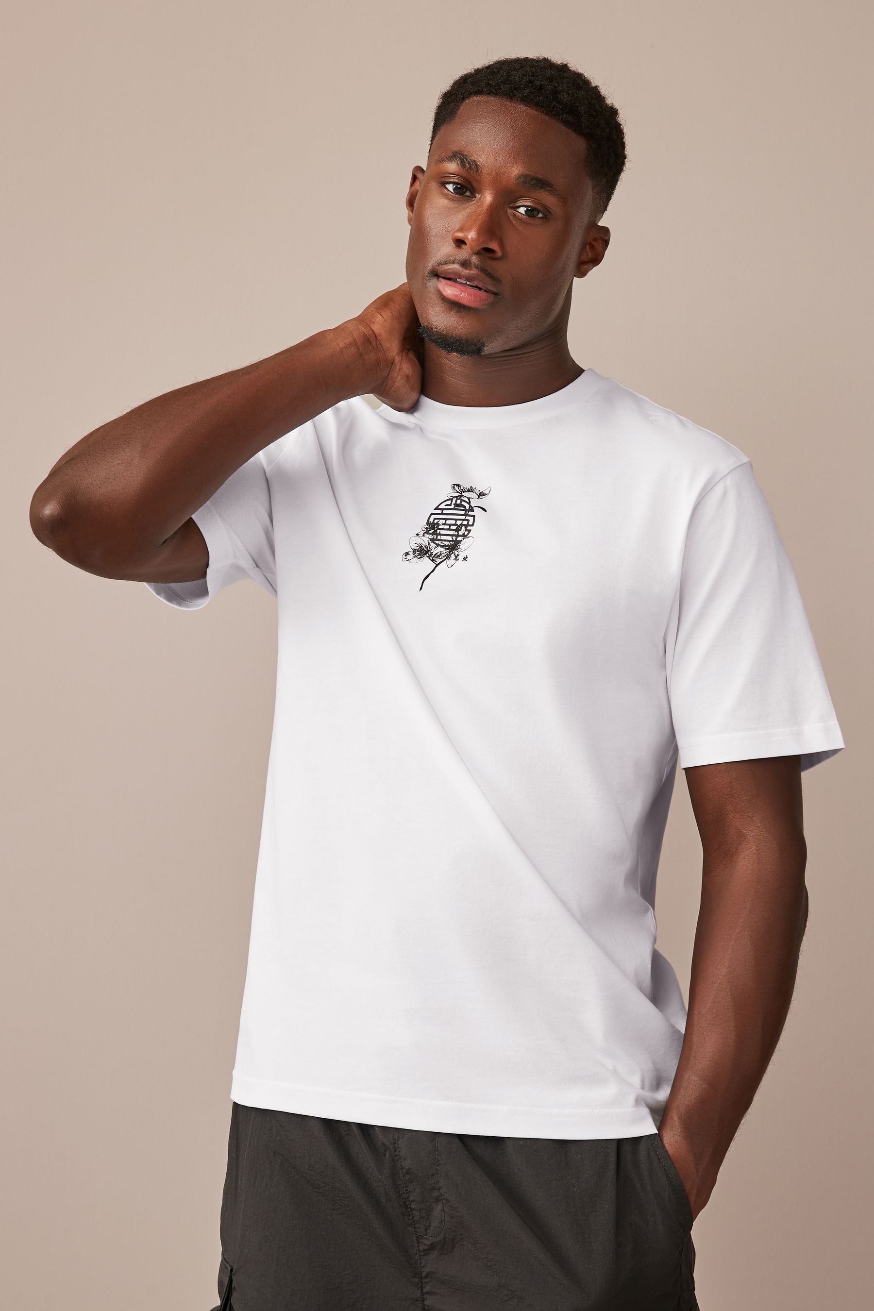 Buy White Grey Stone Japanese Print 100 Cotton Graphic T Shirts 3 Pack from the Next UK online shop