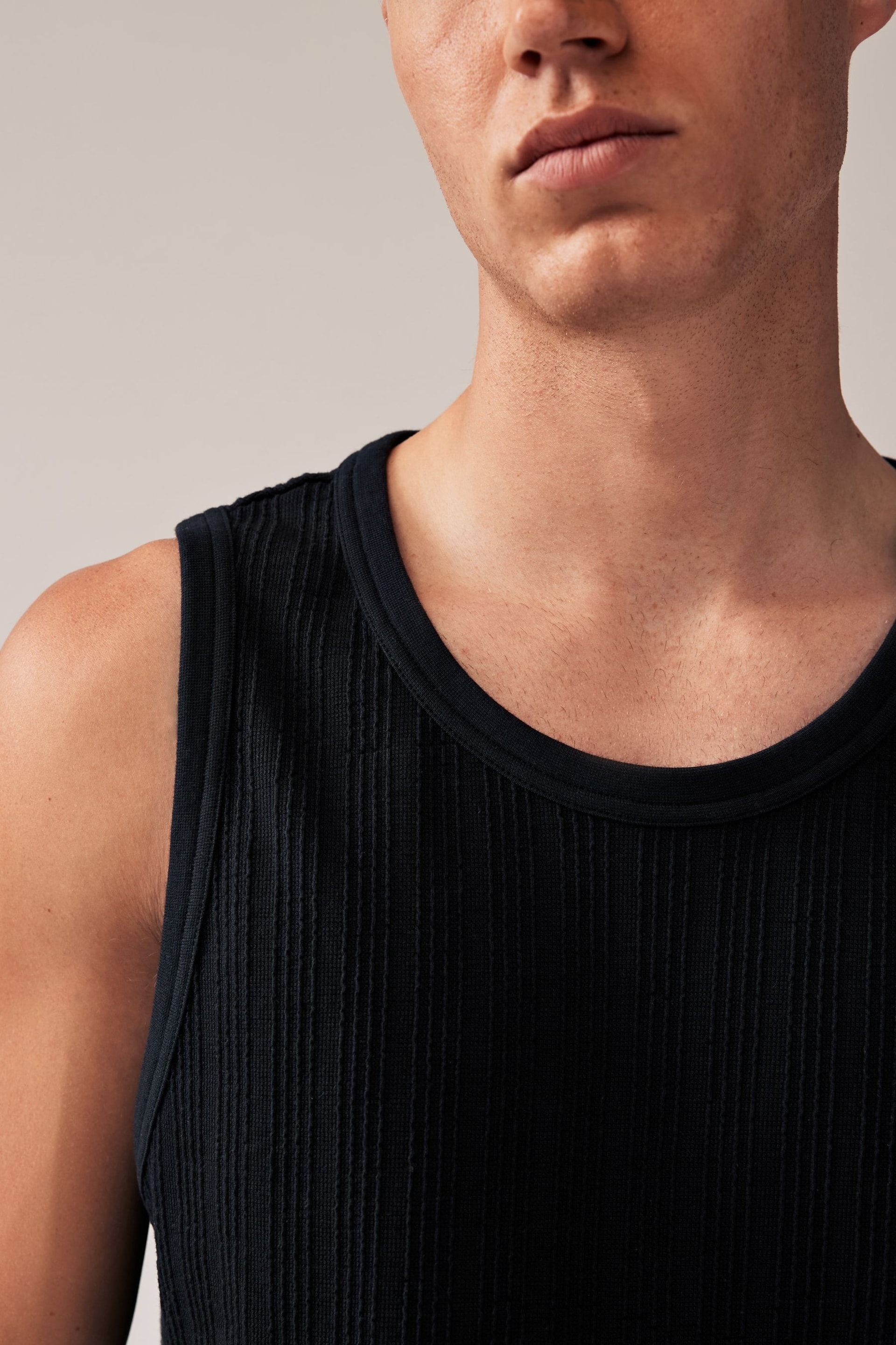 Black Textured Vest - Image 6 of 9