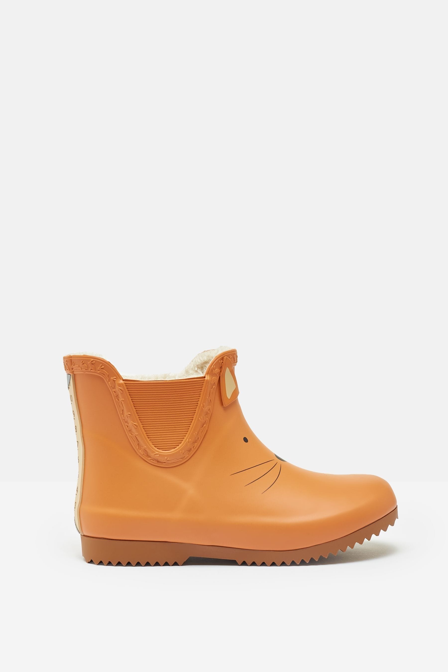 Buy Joules Kids Raindance Orange Kids Character Fleece Lined Ankle Wellies from Next Luxembourg