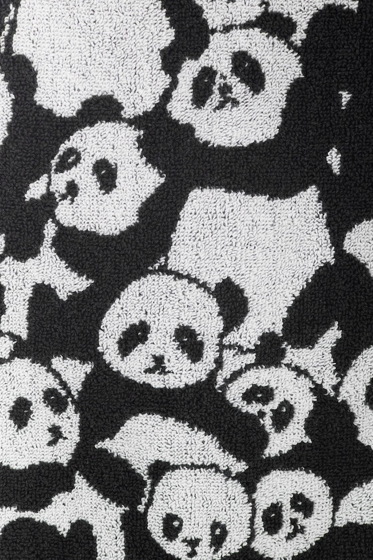 Black & White Mono Panda 100% Cotton Towels - Image 2 of 2